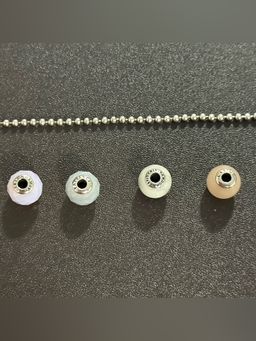 Rare pandora essence chain bracelet with 4 charms